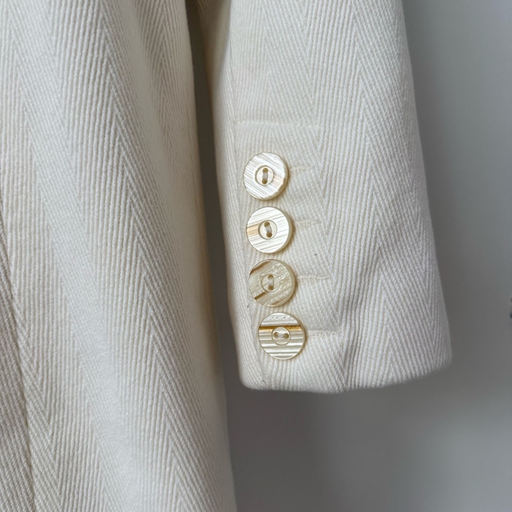 Y2K Classic Old Navy Fully Lined Cream Peacoat Italian Wool Blend - Picture 10 of 15